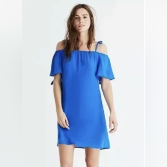 MADEWELL SILK COLD SHOULDER DRESS - Picture 2 of 10